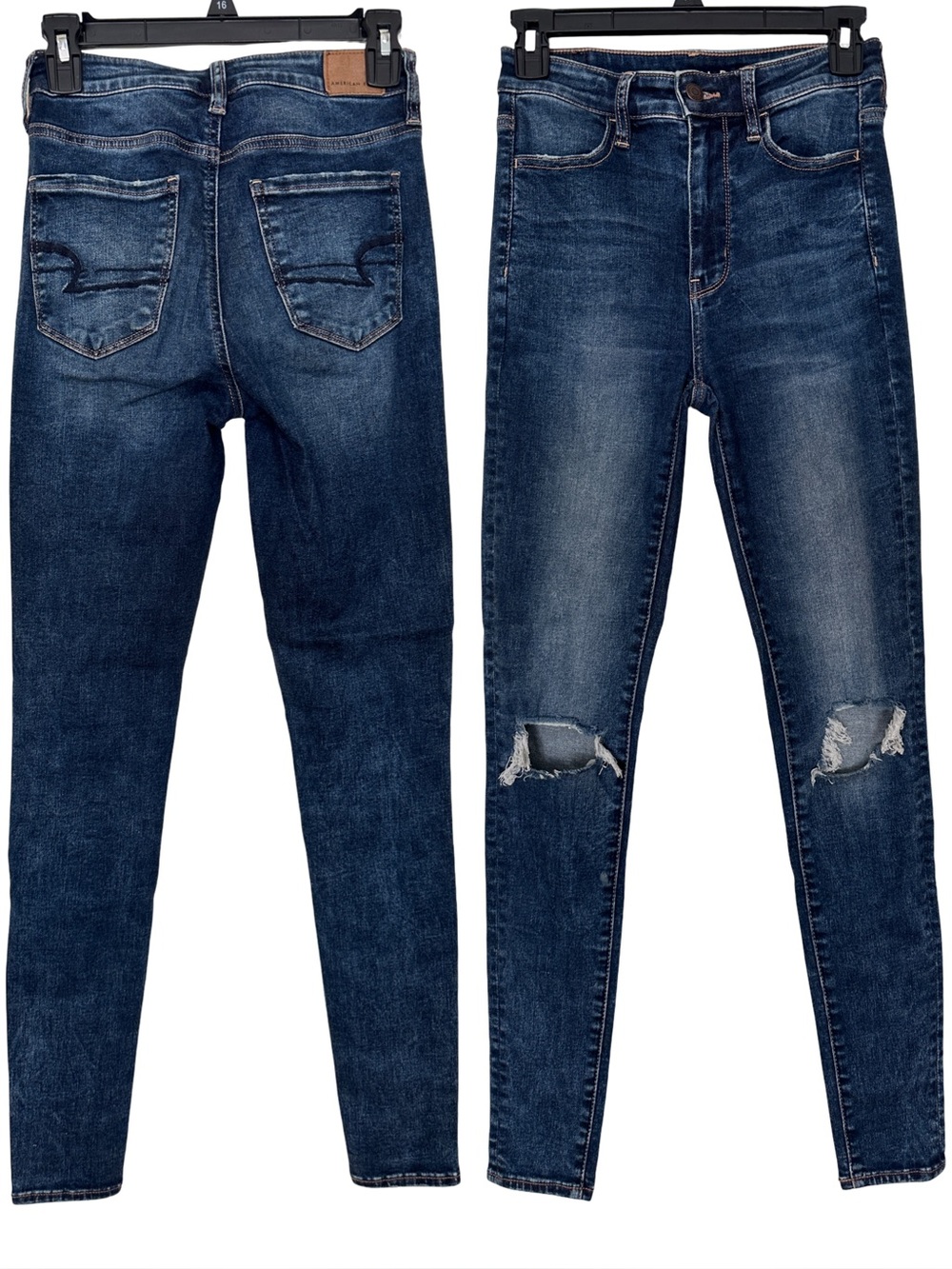 American Eagle Next Level Super Hi Rise Jeggings Size 2 Long Blue